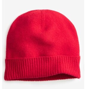 NWT From Charter Club 100% Cashmere Cuffed Red Beanie, Created for Macys